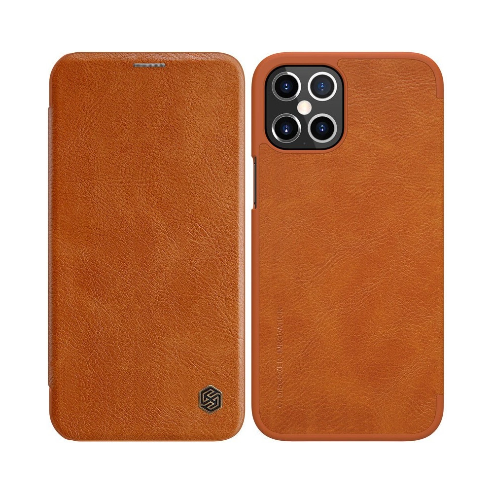 Hurtownia GSM - Etui Nillkin Qin Apple iPhone 12 Pro Max brązowy - NLK439 - {ean13} - Hurt