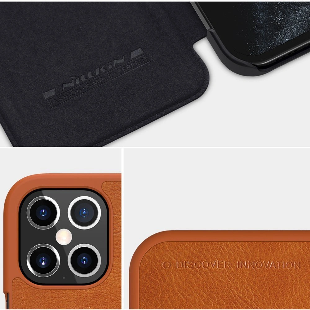 Hurtownia GSM - Etui Nillkin Qin Apple iPhone 12 Pro Max brązowy - NLK439 - {ean13} - Hurt