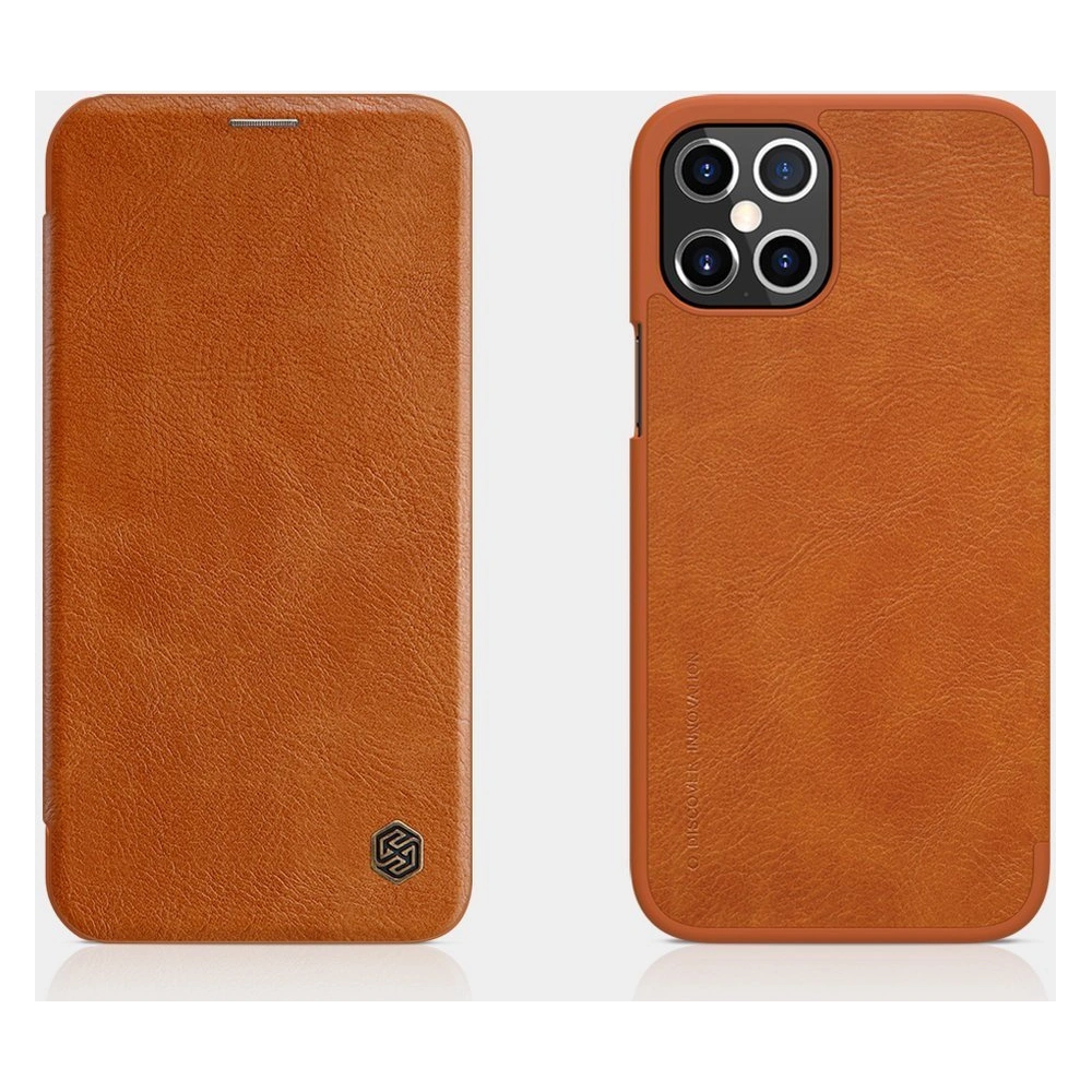 Hurtownia GSM - Etui Nillkin Qin Apple iPhone 12 Pro Max brązowy - NLK439 - {ean13} - Hurt