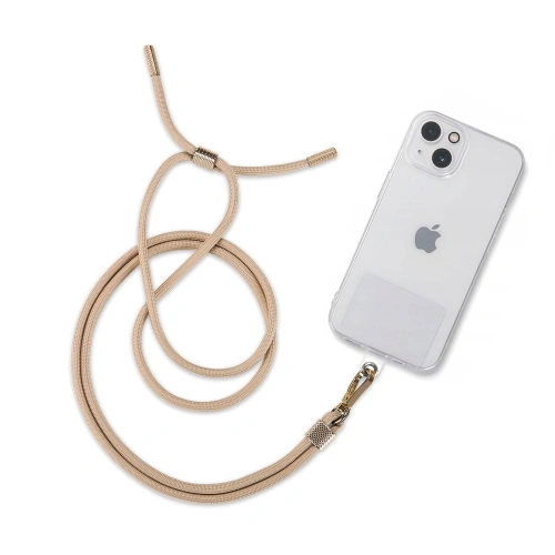 Smycz do telefonu Tech-Protect Chain 2 Universal Strap Beige/gold