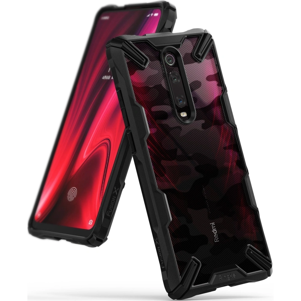 Hurtownia GSM - Etui Ringke Fusion-X Design Xiaomi Mi 9T/Pro & Redmi K20/Pro Camo (Moro) Černé - RGK1021MOB - {ean13} - Hurt