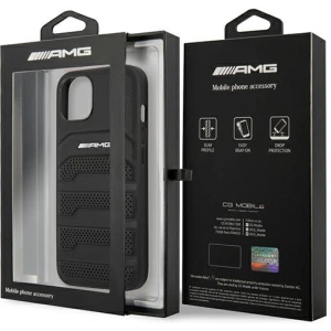 Hurtownia GSM - Etui Mercedes AMG AMHCP14MGSEBK Apple iPhone 14 Plus / 15 Plus czarny/black hardcase Leather Debossed Lines - MRS55 - {ean13} - Hurt