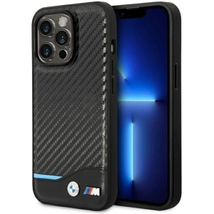 Etui BMW BMHCP14L22NBCK Apple iPhone 14 Pro černý/black Leather Carbon