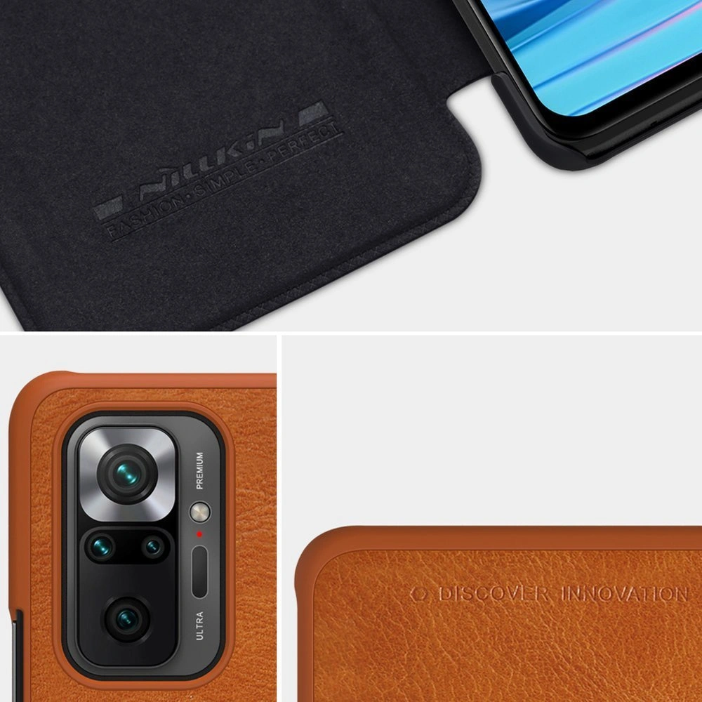 Hurtownia GSM - Etui Nillkin Qin Xiaomi Redmi Note 10 Pro černé - NLK474 - {ean13} - Hurt