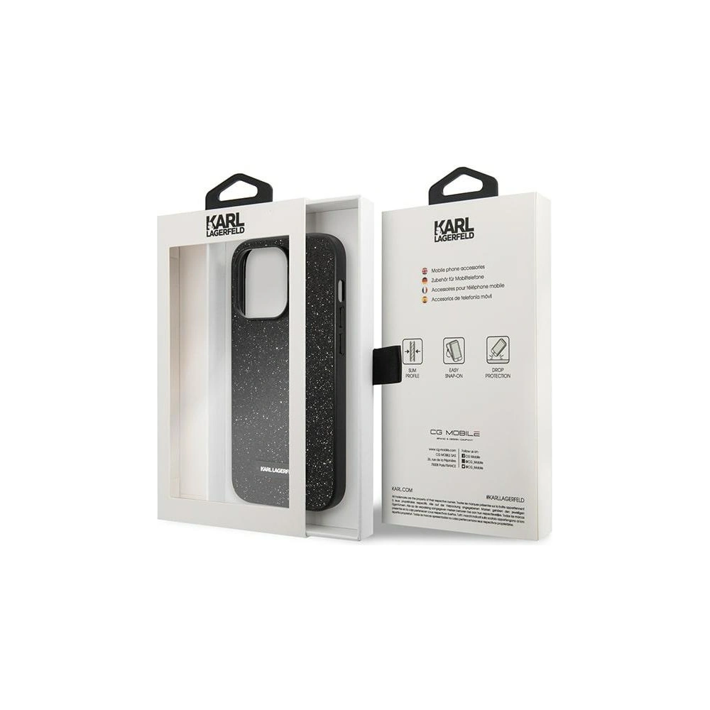 Hurtownia GSM - Etui Karl Lagerfeld KLHCP14LG2ELK Apple iPhone 14 Pro hardcase czarny/black Glitter Plaque Logo - KLD1110 - {ean13} - Hurt