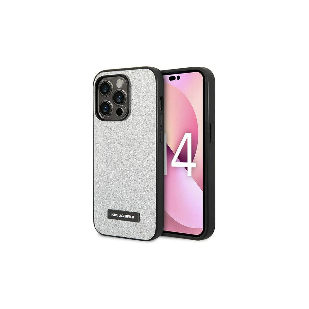 Hurtownia GSM - Etui Karl Lagerfeld KLHCP14LG2ELS Apple iPhone 14 Pro hardcase srebrny/silver Glitter Plaque Logo - KLD1111 - {ean13} - Hurt