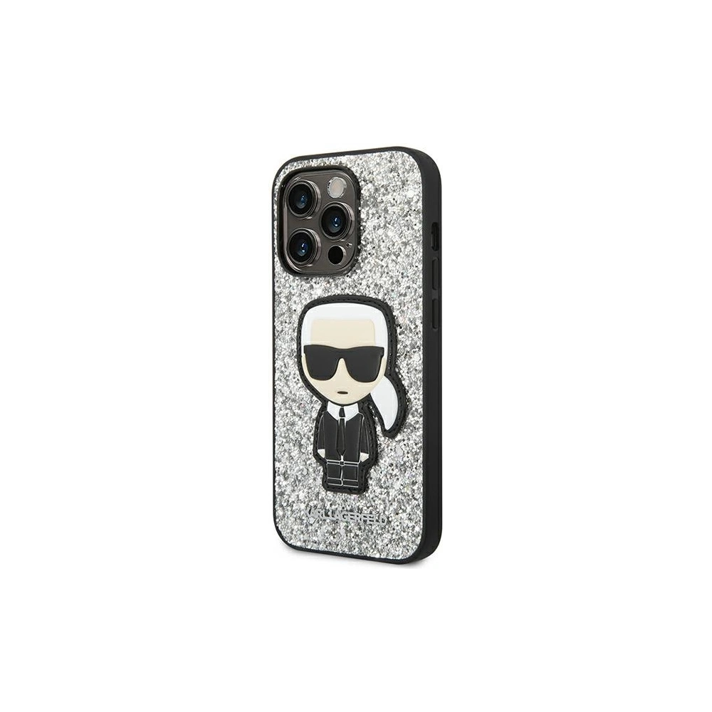 Hurtownia GSM - Etui Karl Lagerfeld KLHCP14LGFKPG Apple iPhone 14 Pro hardcase argintie/silver Glitter Flakes Ikonik - KLD1112 - {ean13} - Hurt