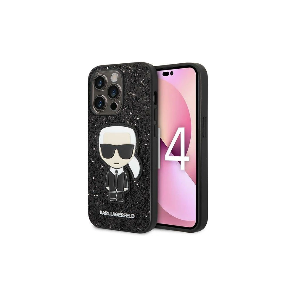 Hurtownia GSM - Etui Karl Lagerfeld KLHCP14LGFKPK Apple iPhone 14 Pro hardcase czarny/black Glitter Flakes Ikonik - KLD1113 - {ean13} - Hurt