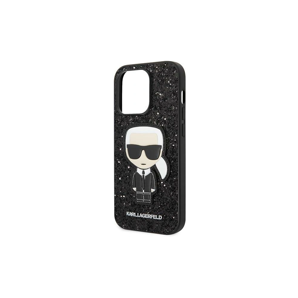 Hurtownia GSM - Etui Karl Lagerfeld KLHCP14LGFKPK Apple iPhone 14 Pro hardcase czarny/black Glitter Flakes Ikonik - KLD1113 - {ean13} - Hurt