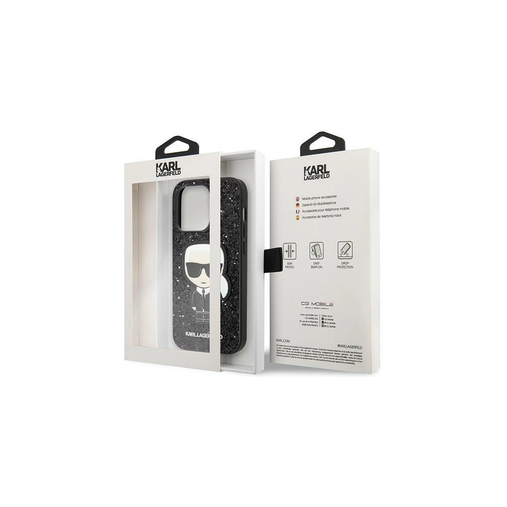 Hurtownia GSM - Etui Karl Lagerfeld KLHCP14LGFKPK Apple iPhone 14 Pro hardcase czarny/black Glitter Flakes Ikonik - KLD1113 - {ean13} - Hurt