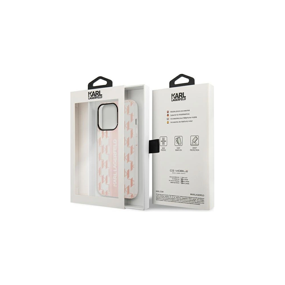 Wholesale Karl Lagerfeld KLHCP14LHKLSPCP Apple iPhone 14 Pro hardcase pink Mono Vertical Stripe - KLD1114 - {ean13} - Hurt