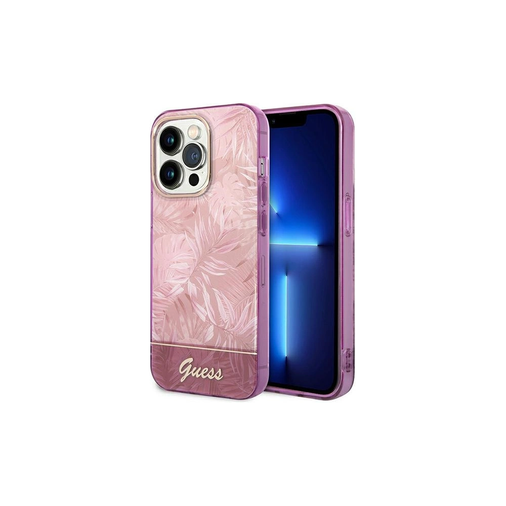 Hurtownia GSM - Etui Guess GUHCP14LHGJGHP Apple iPhone 14 Pro růžový/pink hardcase Jungle Collection - GUE2096 - {ean13} - Hurt