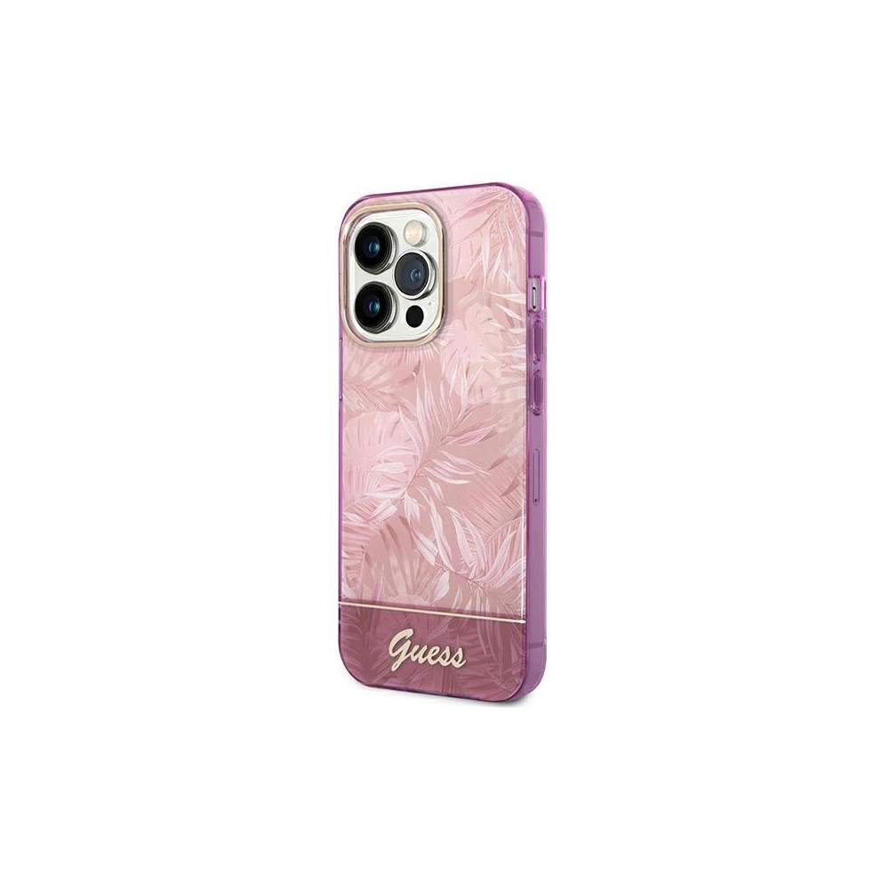 Hurtownia GSM - Etui Guess GUHCP14LHGJGHP Apple iPhone 14 Pro růžový/pink hardcase Jungle Collection - GUE2096 - {ean13} - Hurt