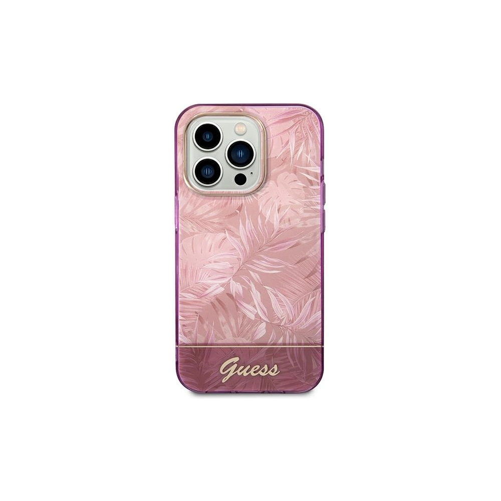 Hurtownia GSM - Etui Guess GUHCP14LHGJGHP Apple iPhone 14 Pro růžový/pink hardcase Jungle Collection - GUE2096 - {ean13} - Hurt