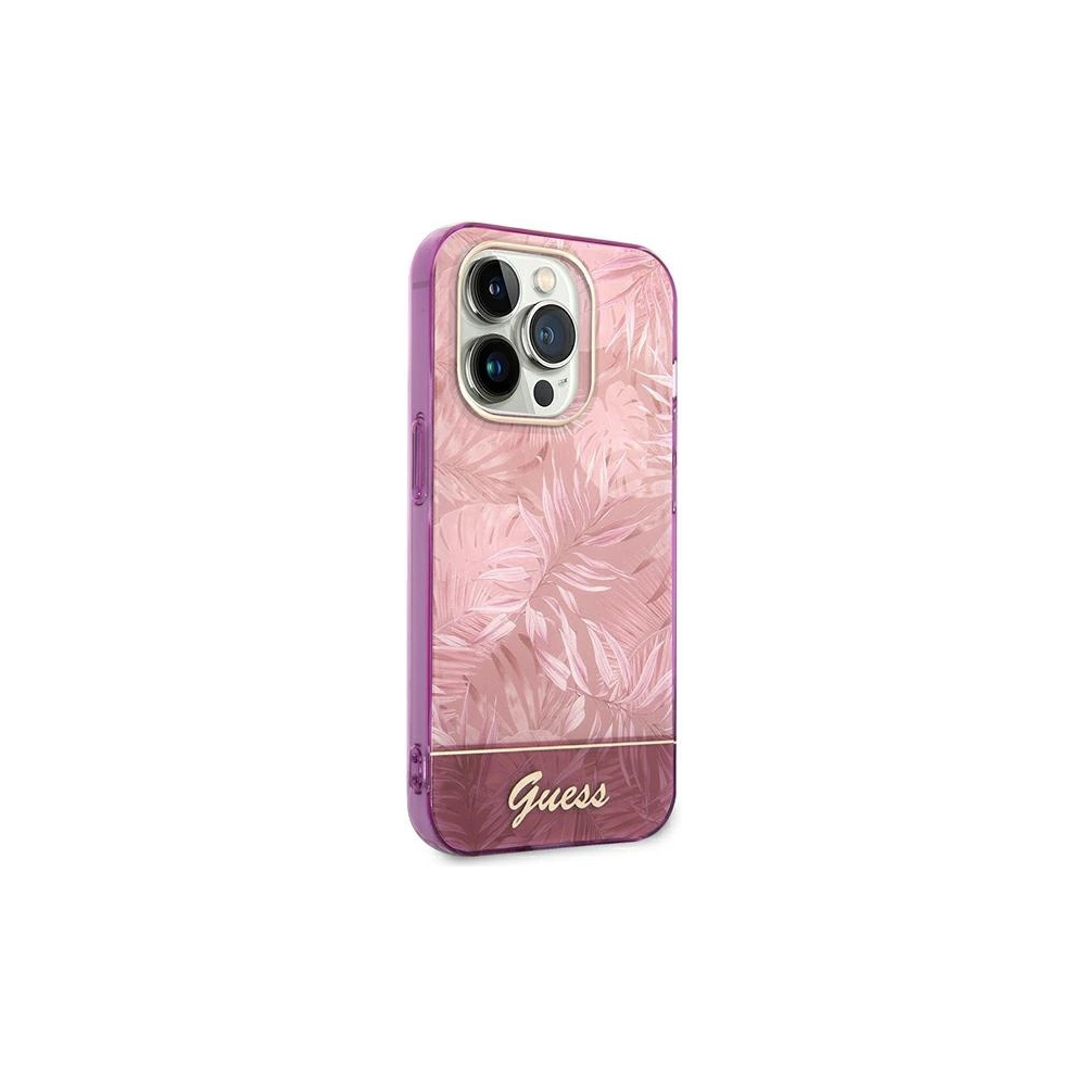 Hurtownia GSM - Etui Guess GUHCP14LHGJGHP Apple iPhone 14 Pro růžový/pink hardcase Jungle Collection - GUE2096 - {ean13} - Hurt