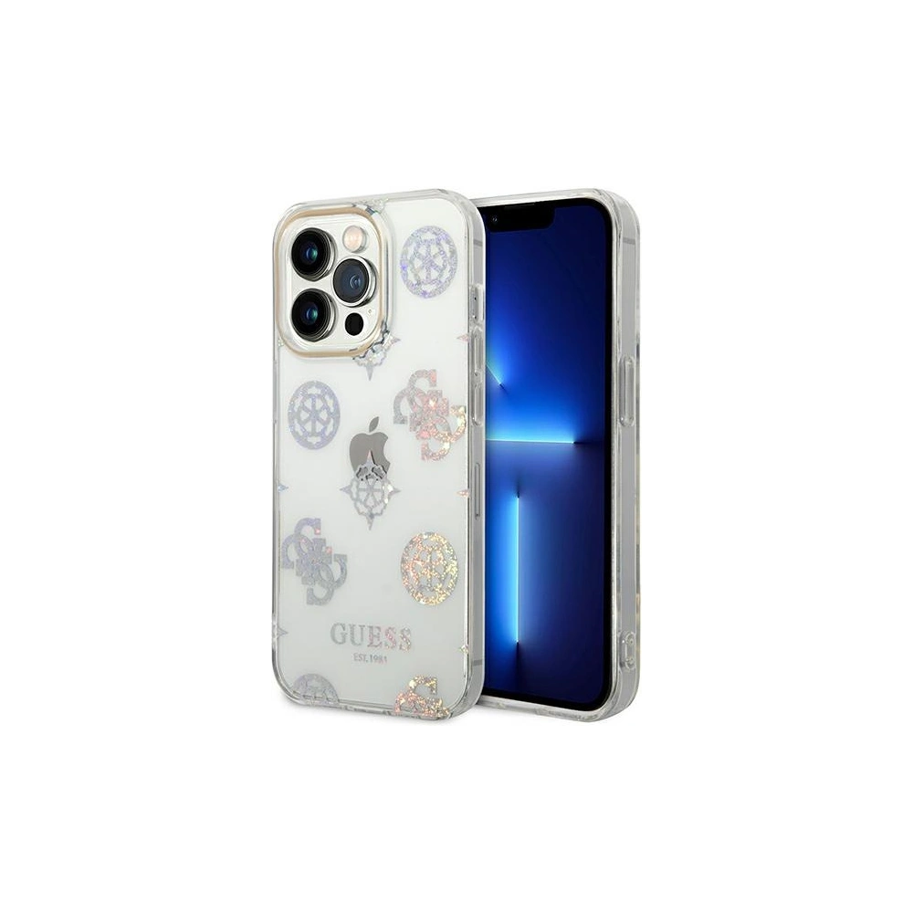 Hurtownia GSM - Etui Guess GUHCP14LHTPPTH Apple iPhone 14 Pro průhledný/transparentní tvrdý obal Peony Glitter - GUE2097 - {ean13} - Hurt