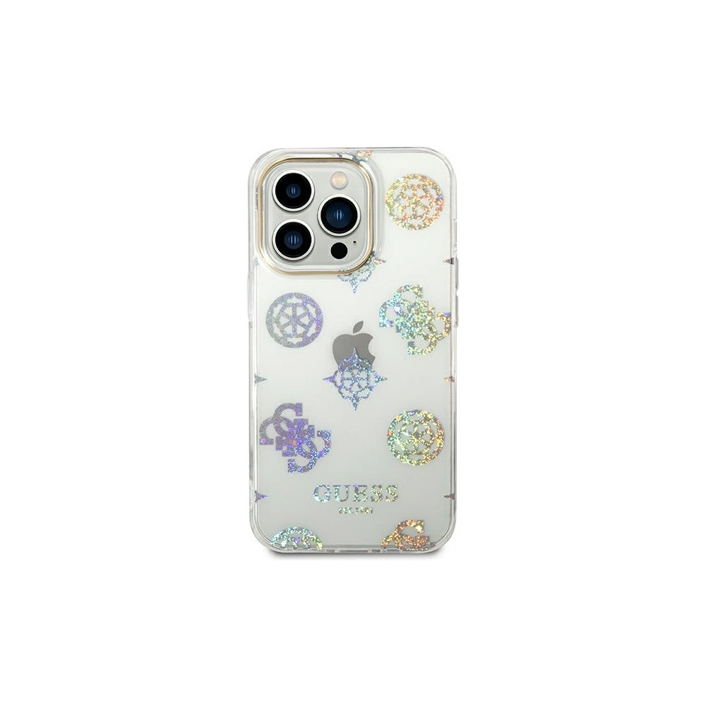 Hurtownia GSM - Etui Guess GUHCP14LHTPPTH Apple iPhone 14 Pro průhledný/transparentní tvrdý obal Peony Glitter - GUE2097 - {ean13} - Hurt