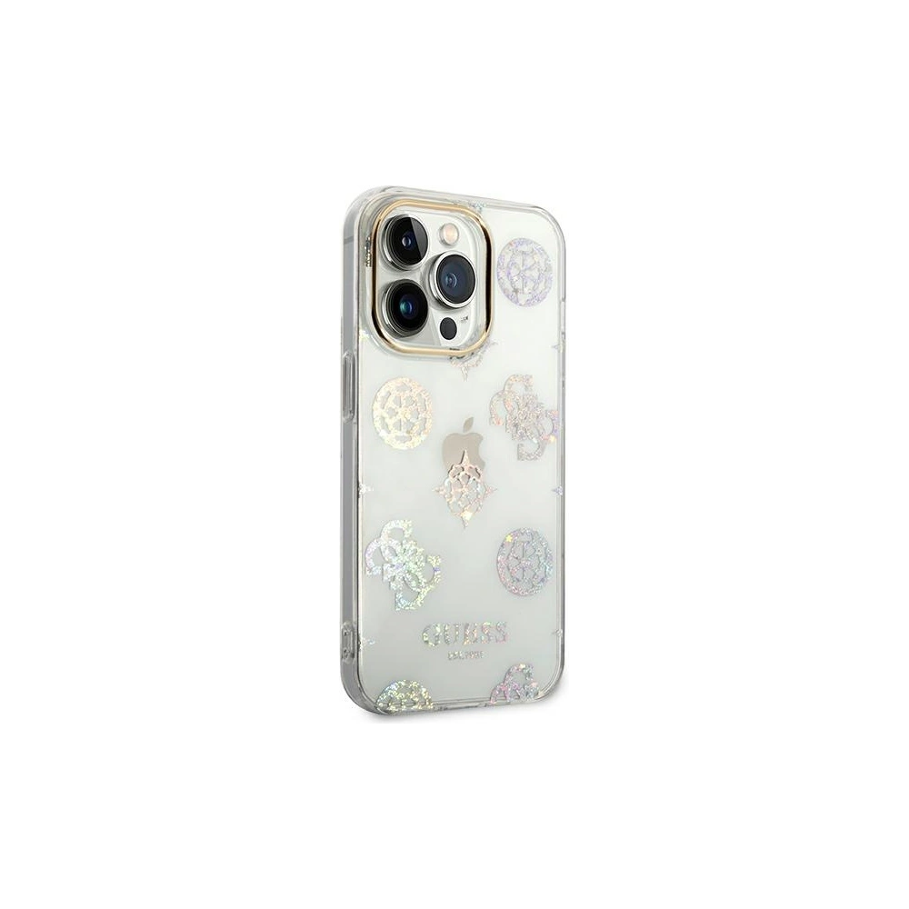 Hurtownia GSM - Etui Guess GUHCP14LHTPPTH Apple iPhone 14 Pro průhledný/transparentní tvrdý obal Peony Glitter - GUE2097 - {ean13} - Hurt
