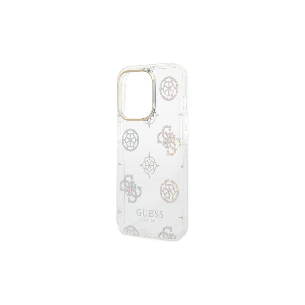 Hurtownia GSM - Etui Guess GUHCP14LHTPPTH Apple iPhone 14 Pro průhledný/transparentní tvrdý obal Peony Glitter - GUE2097 - {ean13} - Hurt