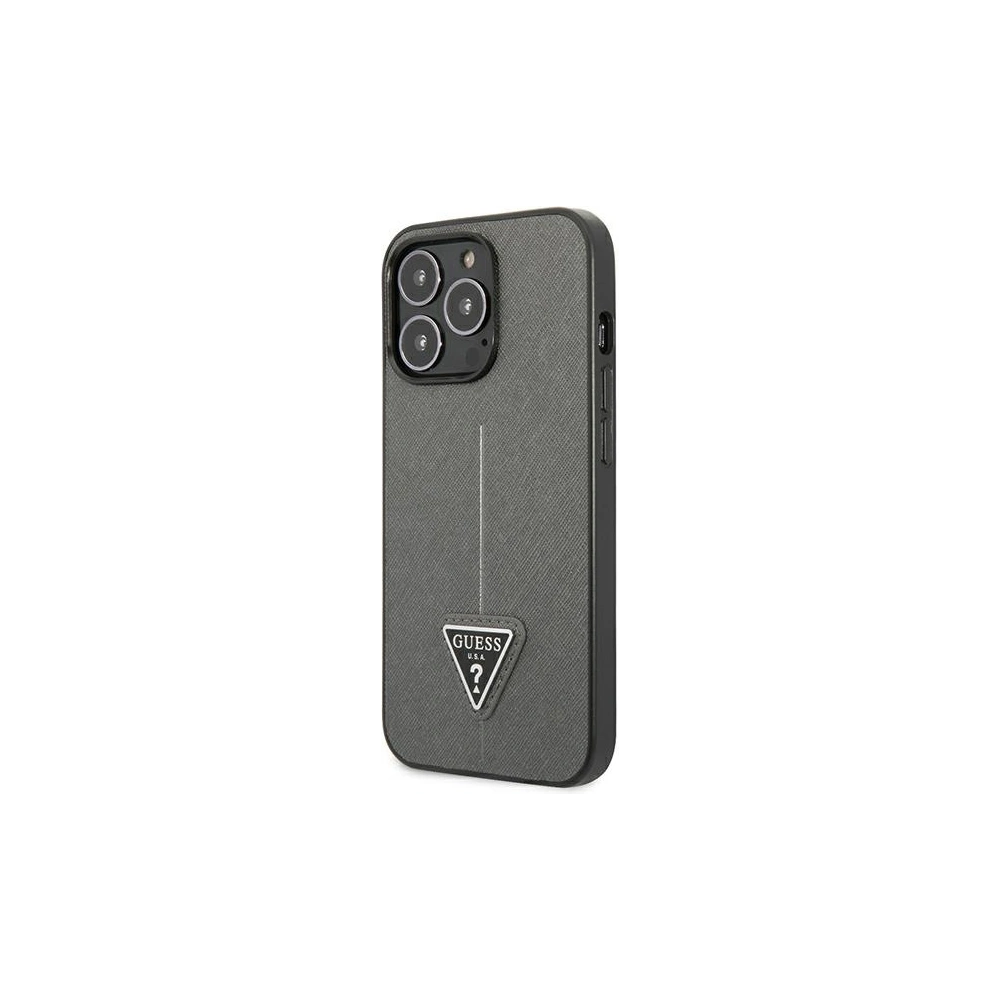 Hurtownia GSM - Etui Guess GUHCP14LPSATLG Apple iPhone 14 Pro stříbrný/silver hardcase SaffianoTriangle Logo - GUE2100 - {ean13} - Hurt