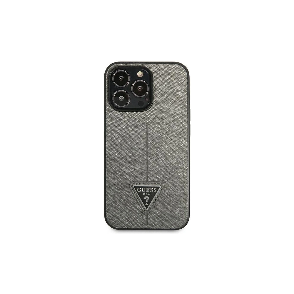 Hurtownia GSM - Case Guess GUHCP14LPSATLG Apple iPhone 14 Pro silber/hardcase SaffianoTriangle Logo - GUE2100 - {ean13} - Hurt