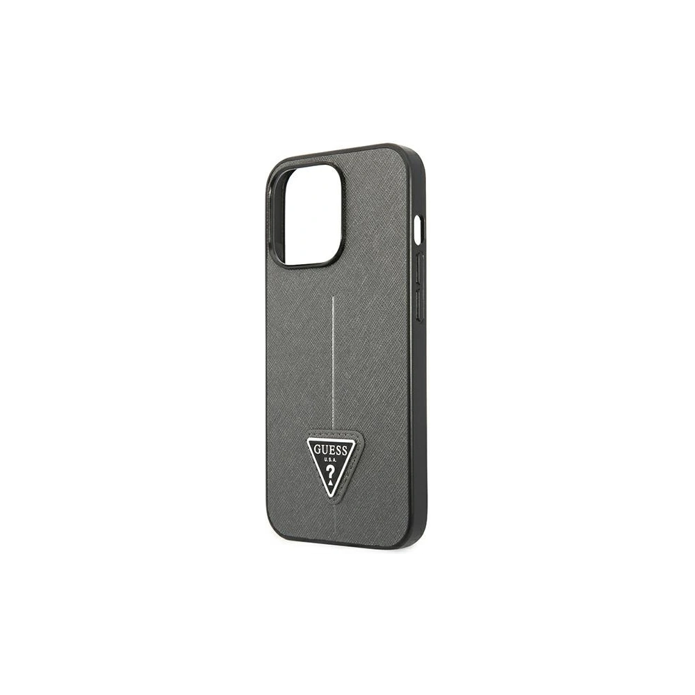 Hurtownia GSM - Etui Guess GUHCP14LPSATLG Apple iPhone 14 Pro argintiu/silver hardcase SaffianoTriangle Logo - GUE2100 - {ean13} - Hurt