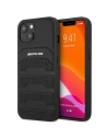 Case Mercedes AMG AMHCP14SGSEBK Apple iPhone 14 schwarz/black Hardcase Leder mit geprägten Linien