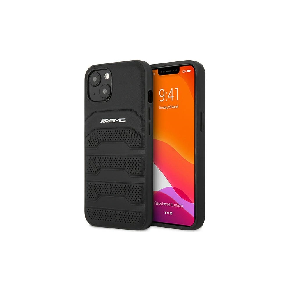 Hurtownia GSM - Case Mercedes AMG AMHCP14SGSEBK Apple iPhone 14 schwarz/black Hardcase Leder mit geprägten Linien - MRS57 - {ean13} - Hurt