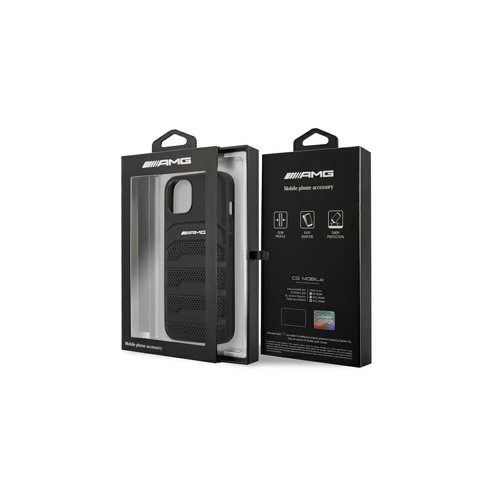 Hurtownia GSM - Etui Mercedes AMG AMHCP14SGSEBK Apple iPhone 14 fekete/hardcase bőr dombornyomott vonalak - MRS57 - {ean13} - Hurt