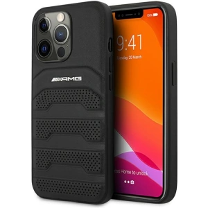 Hurtownia GSM - Etui Mercedes AMG AMHCP14XGSEBK Apple iPhone 14 Pro Max czarny/black hardcase Leather Debossed Lines - MRS59 - {ean13} - Hurt