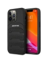 Etui Mercedes AMG AMHCP14XGSEBK Apple iPhone 14 Pro Max fekete/hardcase bőr dombornyomott vonalak