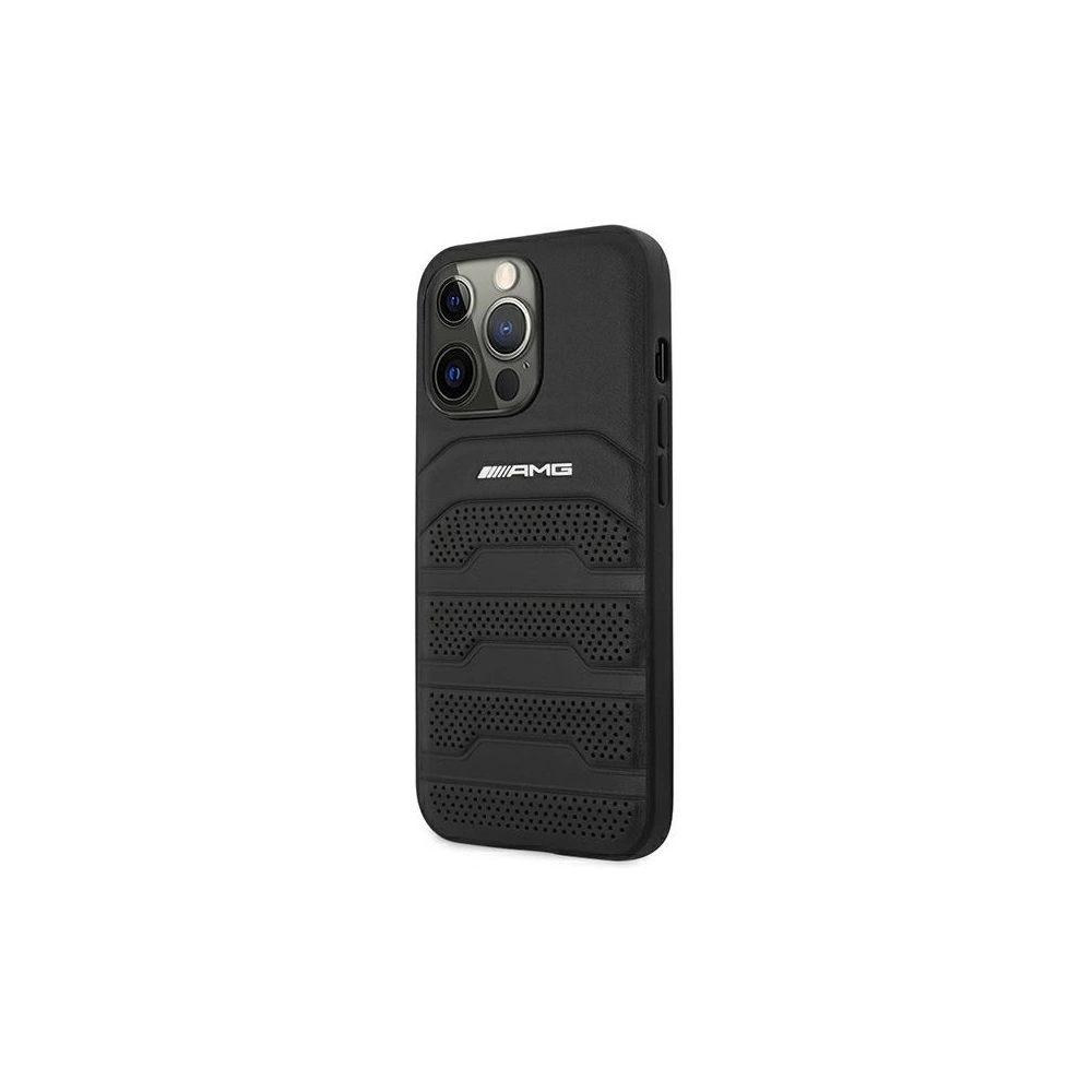 Hurtownia GSM - Etui Mercedes AMG AMHCP14XGSEBK Apple iPhone 14 Pro Max negru/black hardcase din piele cu linii debosate - MRS59 - {ean13} - Hurt