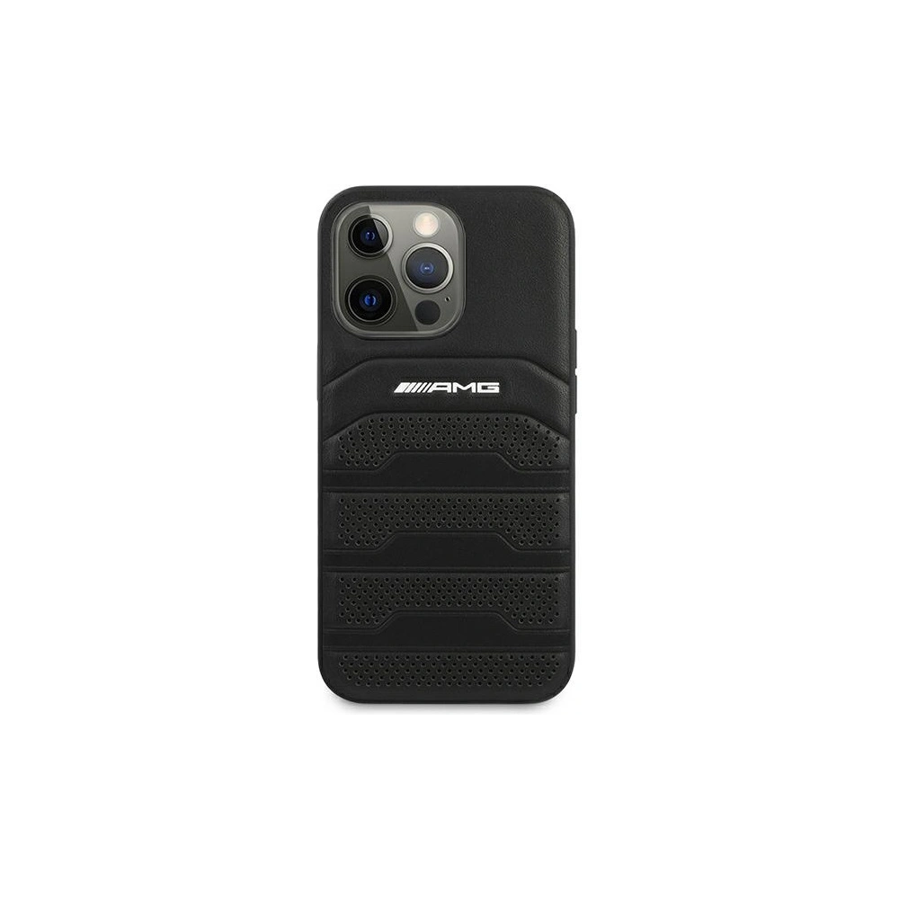 Hurtownia GSM - Etui Mercedes AMG AMHCP14XGSEBK Apple iPhone 14 Pro Max negru/black hardcase din piele cu linii debosate - MRS59 - {ean13} - Hurt