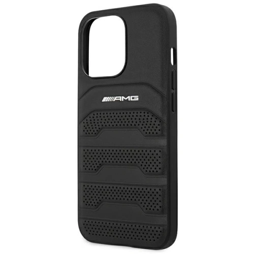 Etui Mercedes AMG AMHCP14XGSEBK Apple iPhone 14 Pro Max czarny/black hardcase Leather Debossed Lines