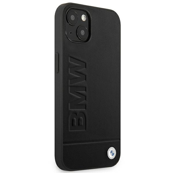 Kryt BMW BMHCP14MSLLBK Apple iPhone 14 Plus / 15 Plus black Leather Stamp