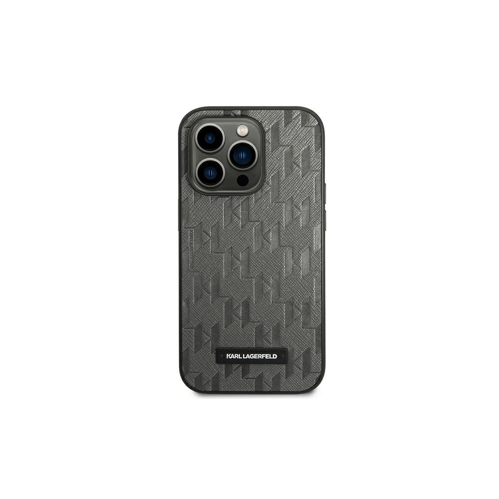 Hurtownia GSM - Etui Karl Lagerfeld KLHCP14LSAKLHPG Apple iPhone 14 Pro hardcase šedá/grey Saffiano Mono Metal Logo - KLD1119 - {ean13} - Hurt