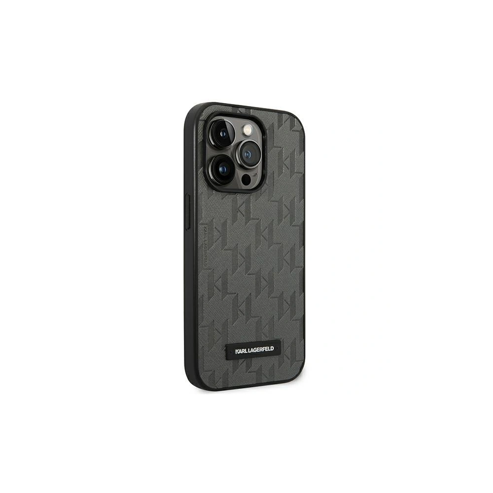 Hurtownia GSM - Etui Karl Lagerfeld KLHCP14LSAKLHPG Apple iPhone 14 Pro hardcase šedá/grey Saffiano Mono Metal Logo - KLD1119 - {ean13} - Hurt