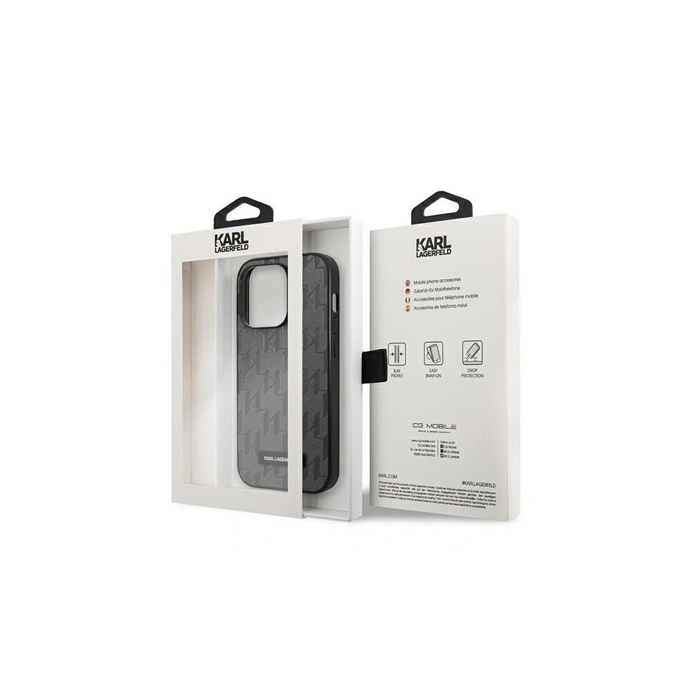 Hurtownia GSM - Etui Karl Lagerfeld KLHCP14LSAKLHPG Apple iPhone 14 Pro hardcase šedá/grey Saffiano Mono Metal Logo - KLD1119 - {ean13} - Hurt