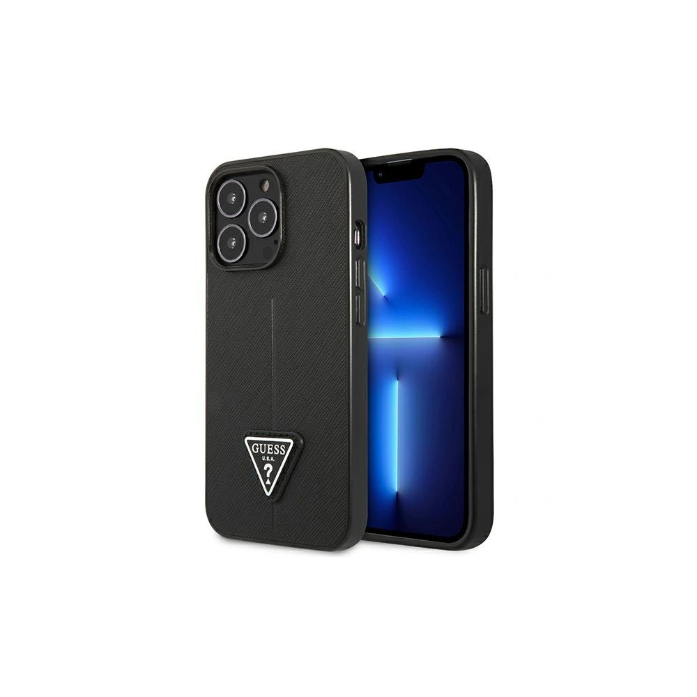 Hurtownia GSM - Etui Guess GUHCP14LPSATLK Apple iPhone 14 Pro negru/black hardcase SaffianoTriangle Logo - GUE2101 - {ean13} - Hurt