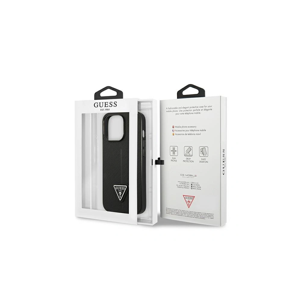 Hurtownia GSM - Etui Guess GUHCP14LPSATLK Apple iPhone 14 Pro černý/black hardcase SaffianoTriangle Logo - GUE2101 - {ean13} - Hurt