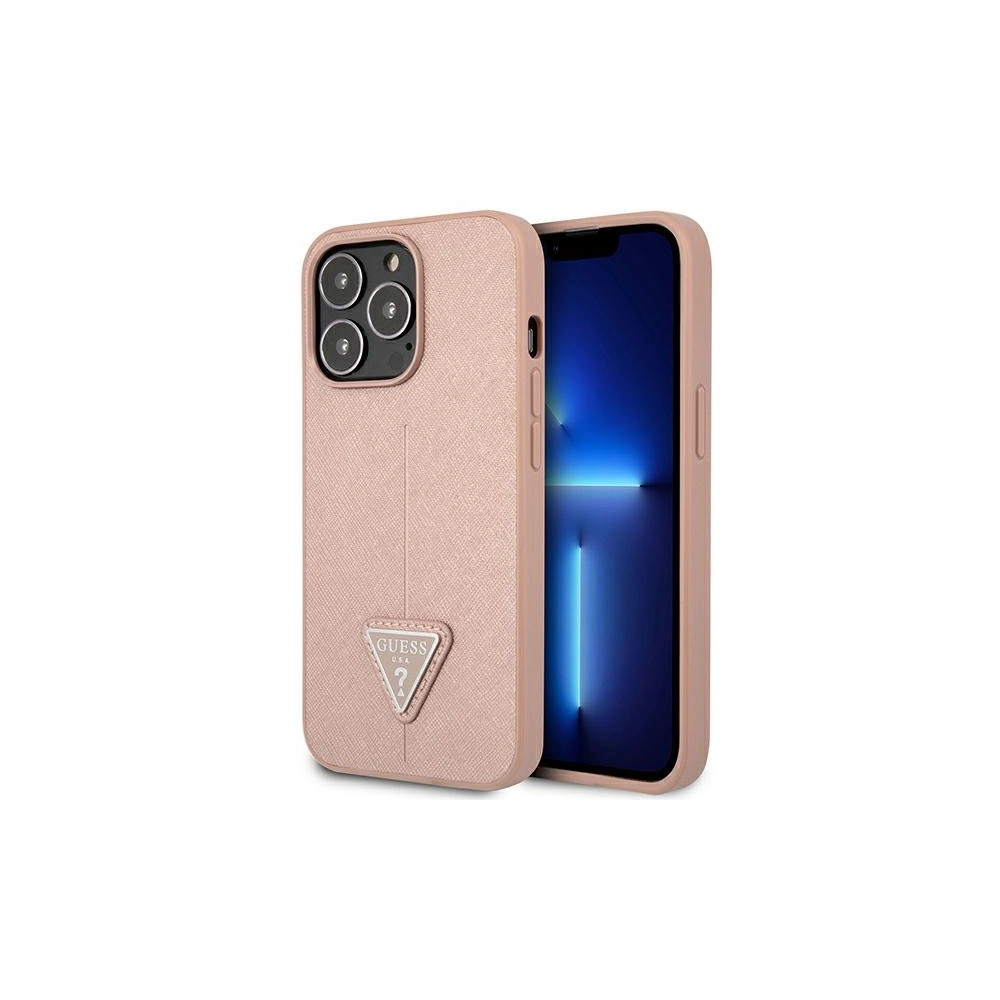 Hurtownia GSM - Etui Guess GUHCP14LPSATLP Apple iPhone 14 Pro růžový/pink hardcase SaffianoTriangle Logo - GUE2102 - {ean13} - Hurt