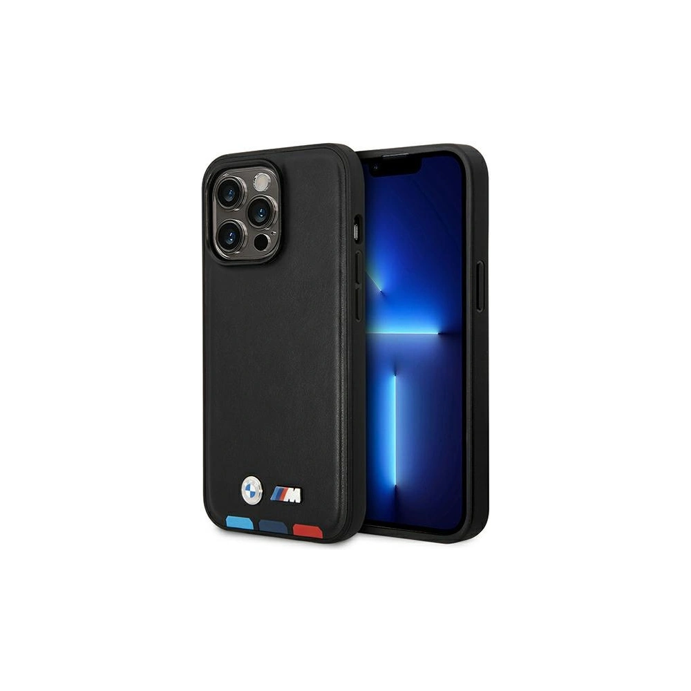 Hurtownia GSM - Etui BMW BMHCP14X22PTDK Apple iPhone 14 Pro Max fekete/bal bőr bélyegző tricolor - BMW318 - {ean13} - Hurt
