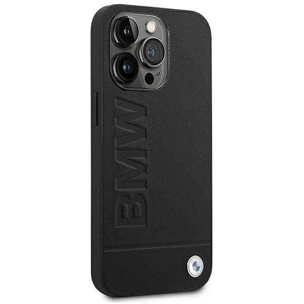 Kryt BMW BMHCP14XSLLBK Apple iPhone 14 Pro Max black Leather Stamp