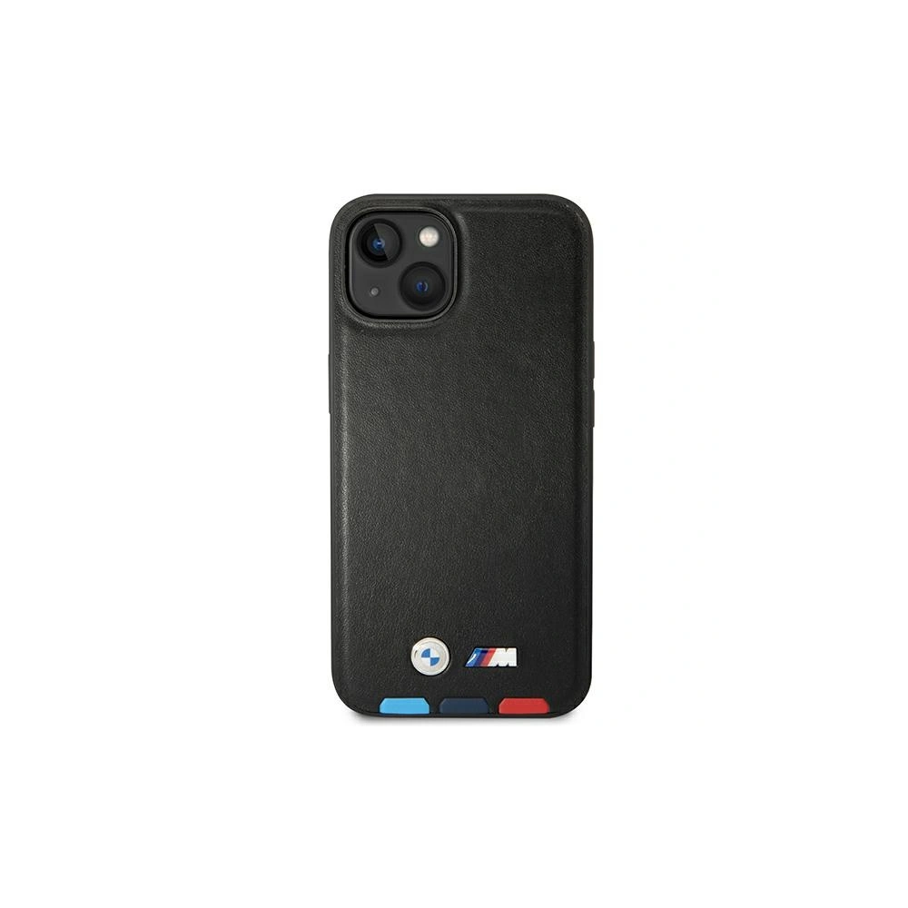 Wholesale BMW BMHMP14M22PTDK Apple iPhone 14 Plus / 15 Plus black Leather Stamp Tricolor Magsafe - BMW321 - {ean13} - Hurt