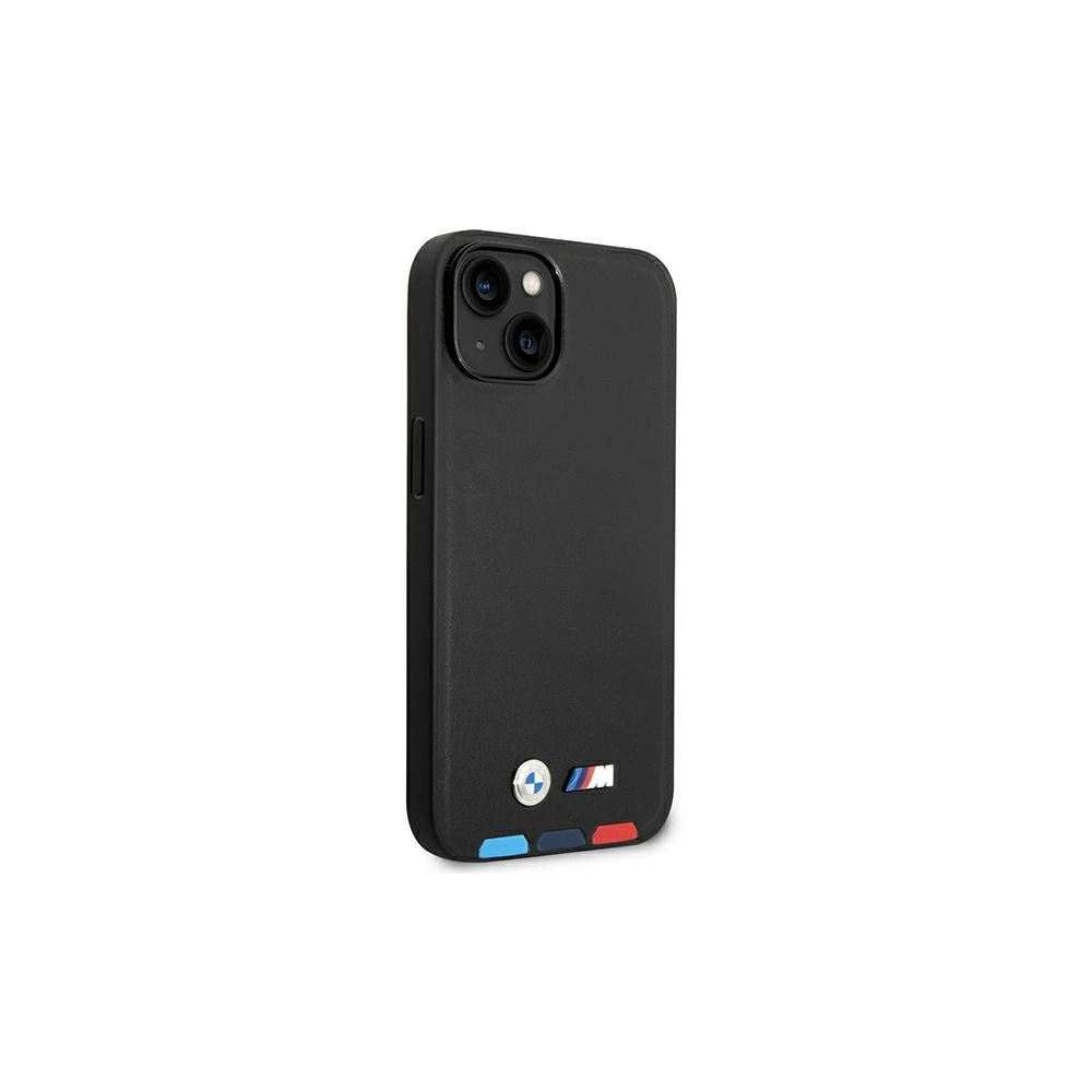 Wholesale BMW BMHMP14M22PTDK Apple iPhone 14 Plus / 15 Plus black Leather Stamp Tricolor Magsafe - BMW321 - {ean13} - Hurt