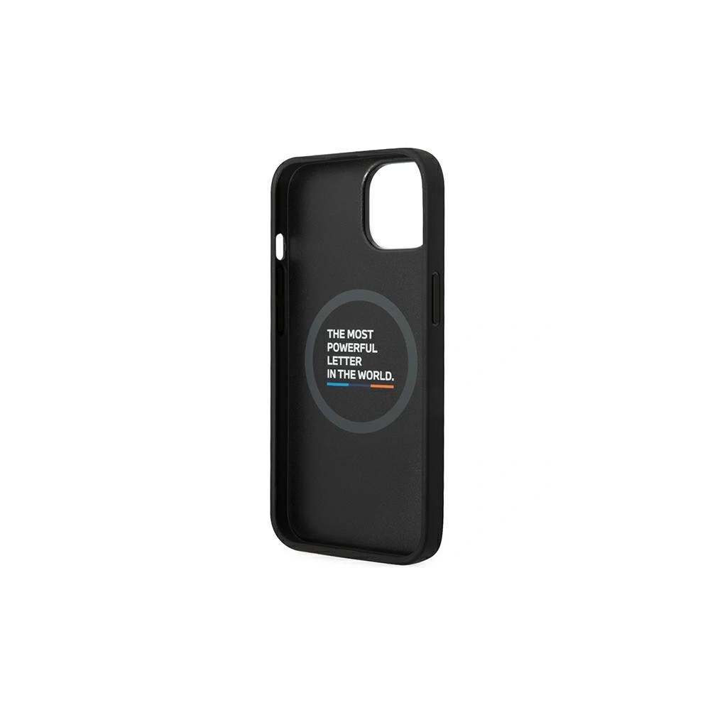 Hurtownia GSM - Case BMW BMHMP14M22PTDK Apple iPhone 14 Plus / 15 Plus schwarz/black Leder Stamp Tricolor Magsafe - BMW321 - {ean13} - Hurt