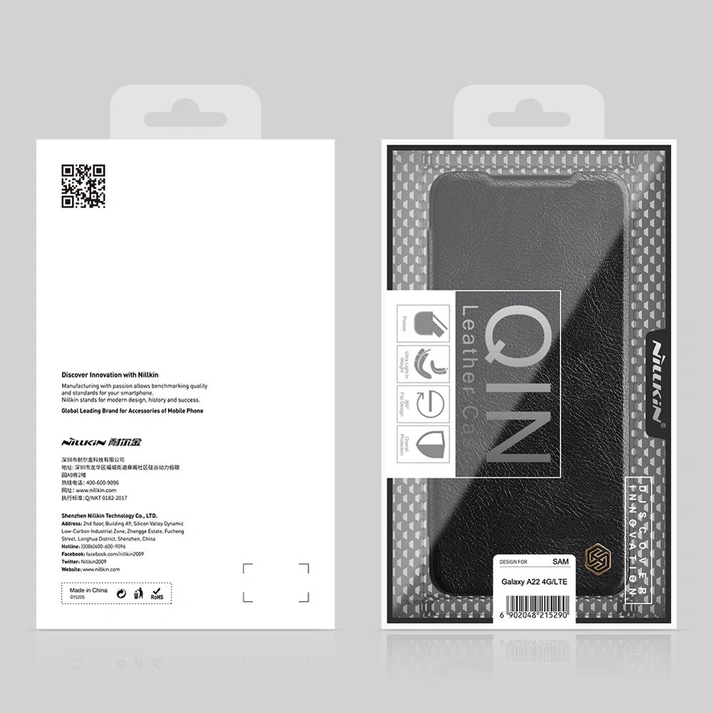 Wholesale Nillkin Qin Samsung Galaxy A22 4G black - NLK490 - {ean13} - Hurt