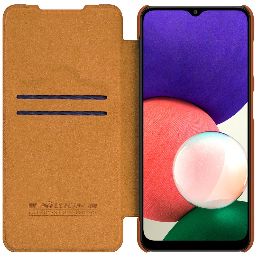 Hurtownia GSM - Etui Nillkin Qin Samsung Galaxy A22 LTE maro - NLK491 - {ean13} - Hurt