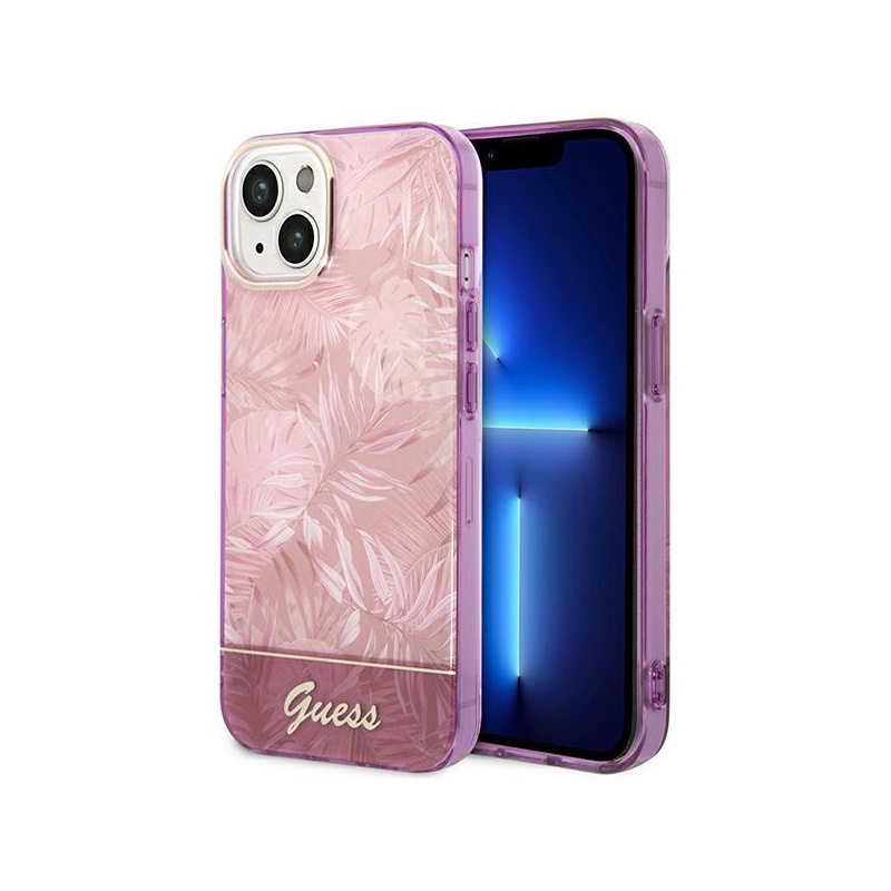Hurtownia Guess - 3666339064457 - GUE2107 - Etui Guess GUHCP14MHGJGHP Apple iPhone 14 Plus / 15 Plus różowy/pink hardcase Jungle Collection - B2B homescreen
