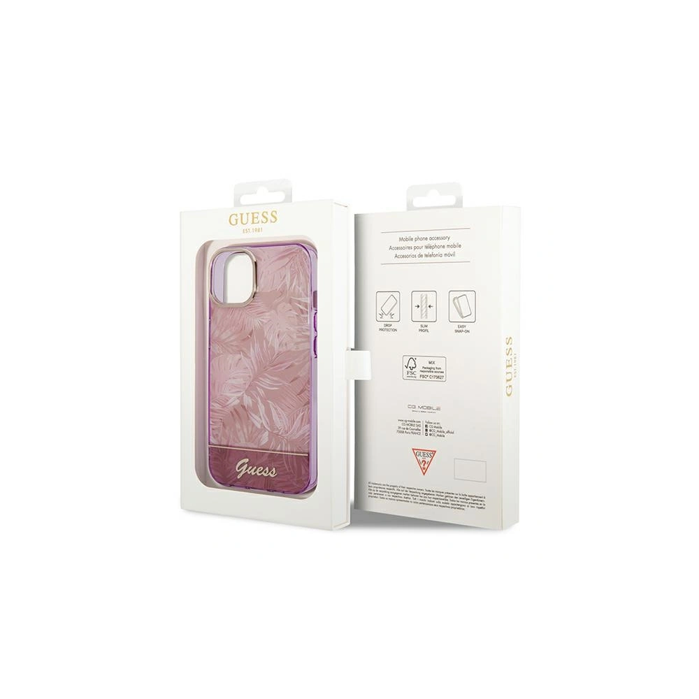 Hurtownia GSM - Etui Guess GUHCP14MHGJGHP Apple iPhone 14 Plus / 15 Plus różowy/pink hardcase Jungle Collection - GUE2107 - {ean13} - Hurt